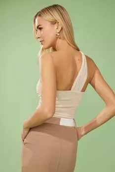 Сетчатый свитер и вязаный укороченный топ Forever 21, кремовый