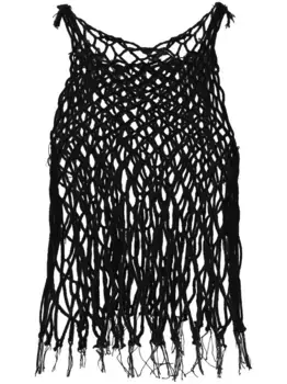 Сетчатый топ без рукавов MM6 Maison Margiela, черный