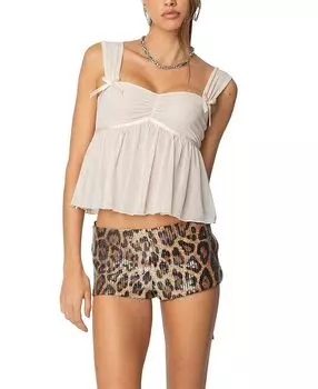 Сетчатый топ Bowe Babydoll Edikted, слоновая кость/кремовый