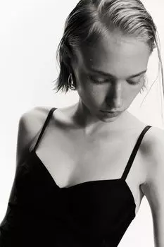 Сетчатый топ-бюстье H&M, черный