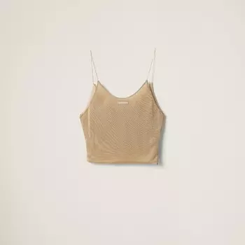 Сетчатый топ Miu Miu, золотой