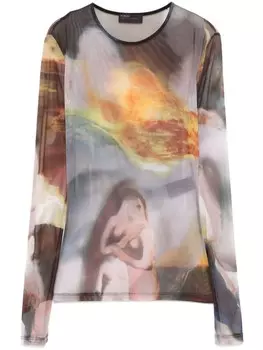 Сетчатый топ Mugler x Ambera Wellmann, коричневый