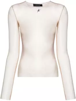 Сетчатый топ с эффектом градиента Mugler, бежевый