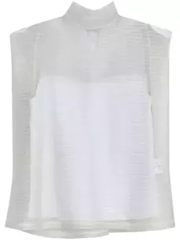 Сетчатый топ с эффектом металлик Gloria Coelho, серый