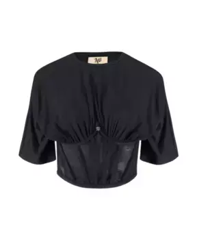 Сетчатый топ с деталями корсета Aniye By, черный