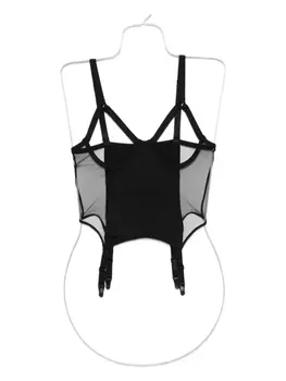 Сетчатый топ с подвязками Maison Close Pure Tentation, черный