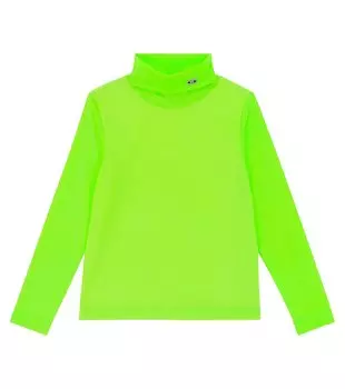 Сетчатый топ с высоким воротником Caroline Bosmans, зеленый