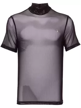 Сетчатый топ с высоким воротником Coperni, фиолетовый