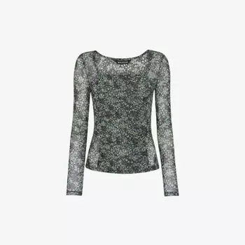 Сетчатый топ со сборками и цветочным принтом Whistles, мультиколор