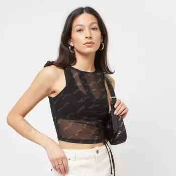 Сетчатый топ со сборками на груди Karl Kani, цвет Black