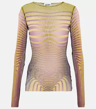 Сетчатый топ в полоску JEAN PAUL GAULTIER, разноцветный