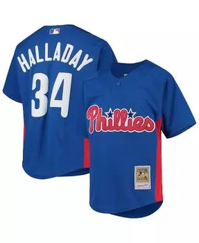 Сетчатый тренировочный трикотаж Big Boys Roy Halladay Royal Philadelphia Phillies Cooperstown Collection Mitchell & Ness