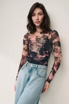 Сетчатый верх с принтом Myleene Klass, фиолетовый