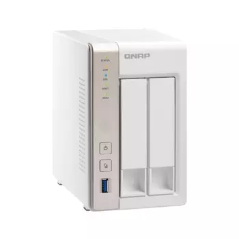 Сетевое хранилище QNAP TS-251, 2 отсека, 4 ГБ, без дисков, белый
