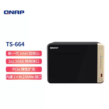 Сетевое хранилище QNAP TS-664 с 6 отсеками с 6 Seagate IronWolf по 8Тб