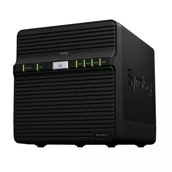 Сетевое хранилище Synology DS420j с 4 отсеками, черный