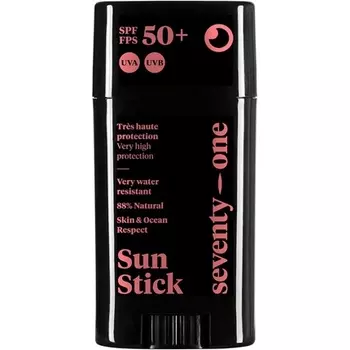 SeventyOne Percent The Sunset Sun Stick SPF 50+ Веганский солнцезащитный крем для лица с очень высокой степенью защиты Водостойкий UVA 34 89% натуральный Сделано во Франции 15 г