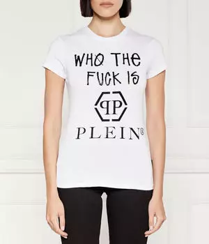 Сексуальная чистая футболка Slim fit Philipp Plein, белый