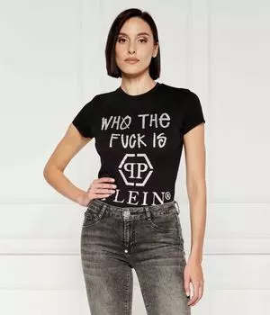 Сексуальная чистая футболка Slim fit Philipp Plein, черный