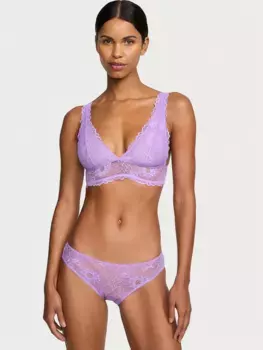 Сексуальная футболка с кружевным треугольным бралеттом Victoria'S Secret, фиолетовый