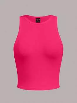 Сексуальная повседневная укороченная майка SHEIN EZwear идеально подходит для лета, розовый фуксия