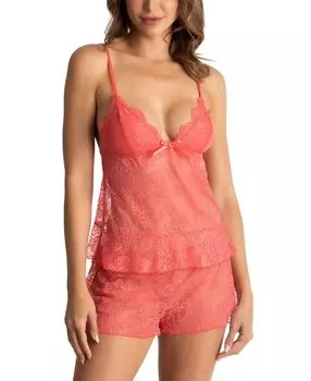 Сексуальные базовые кружевные майки и шорты, пижамный комплект нижнего белья Linea Donatella