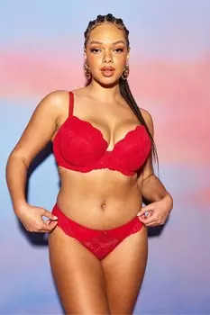 Сексуальный бюстгальтер с глубоким вырезом из кружева Planet Ann Summers, красный