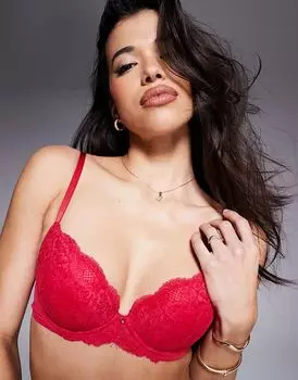 Сексуальный кружевной бюстгальтер с глубоким вырезом красного цвета - RED Ann Summers