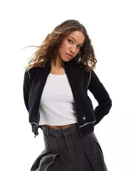 Сезонная куртка на молнии с контрастной строчкой черного цвета Dickies