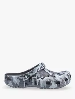 Сезонные камуфляжные сабо Crocs, серые