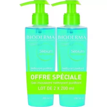 SгBium Очищающая очищающая пенка-гель без запаха, 200 мл, 2 шт., Bioderma