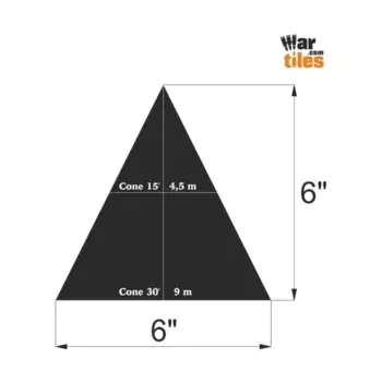 Шаблон конуса/распылителя 6 дюймов – синий, War Tiles - RPG Templates and Trackers