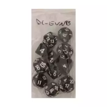 Шаговые кубики для ролевых игр — черные с белым (13), Elfball Miniatures - Dice - Special Sets