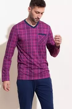 Шахматная пижама с модалом и принтом Sofiaman, белый