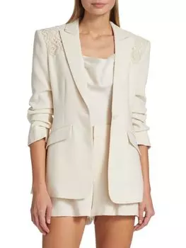 Шайеннский кружевной блейзер крючком Cinq Sept, белый