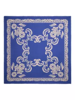 Шаль ETRO с цветочным принтом, синий