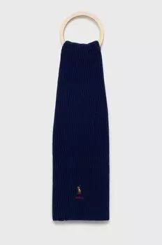 Шаль из шерсти 455858412003 Polo Ralph Lauren, темно-синий