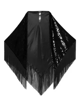 Шаль с бахромой Giorgio Armani, черный