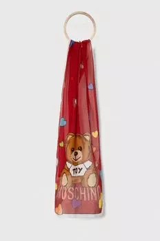 Шаль с добавлением шелка Moschino, красный