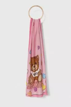 Шаль с добавлением шелка Moschino, розовый