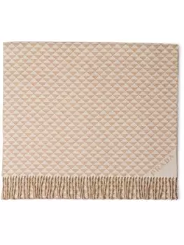 Шаль с жаккардовым логотипом Prada, нейтральный цвет