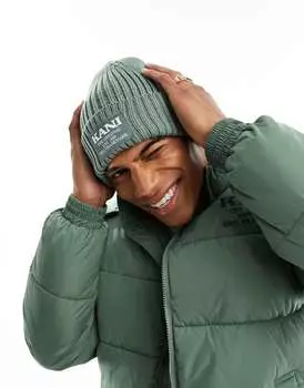 Шалфейно-зеленая шапка-бини в стиле ретро Karl Kani