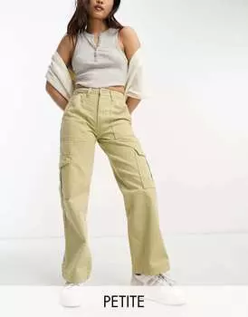 Шалфейные широкие джинсы карго с завышенной талией DTT Petite Molly Don't Think Twice