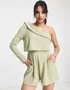 Шалфейный комбинезон на одно плечо ASOS DESIGN