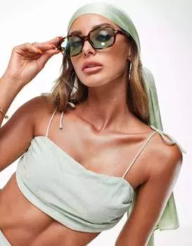 Шалфейный пляжный укороченный топ с воротником-хомутом ASOS