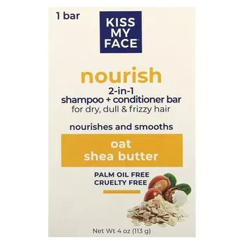 Шампунь 2-в-1 + кондиционер Kiss My Face Nourish с овсянкой и маслом ши