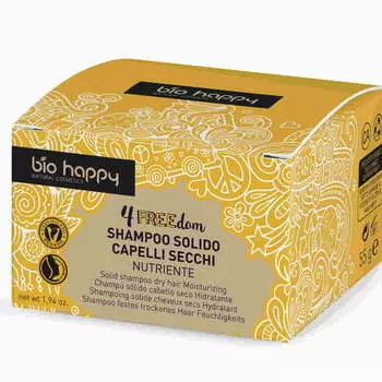 Шампунь-батончик для поврежденных волос, 55 г Bio Happy, 4Freedom