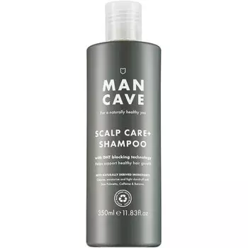 Шампунь для ухода за кожей головы ManCave, 350 мл, блокатор DHT, рост волос, борьба с перхотью, пальметто, пантенол, бетаин, натуральный состав, веганский шампунь против перхоти