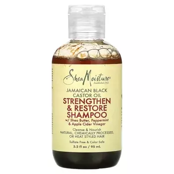 Шампунь для укрепления и восстановления SheaMoisture с ямайским черным касторовым маслом, 95 мл