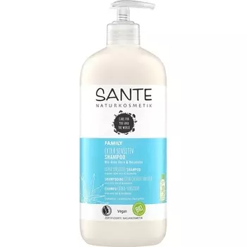 Шампунь Extra Sensitive, органическое алоэ вера и бисаболол, 500 мл, Sante Naturkosmetik